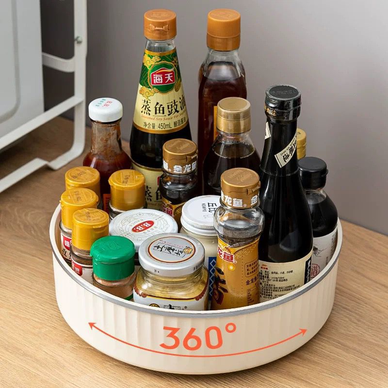Rotating Multi functional Storage Rack Cream