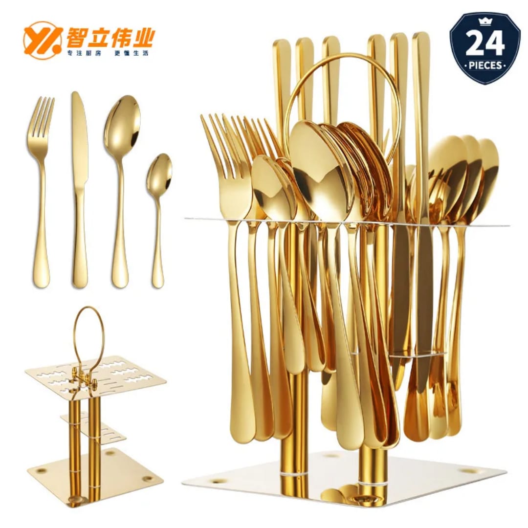 Stainless Steel Tableware 24-piece Set
