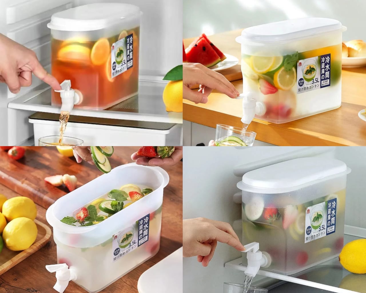 3.5L table top or fridge juice container with dispenser tap