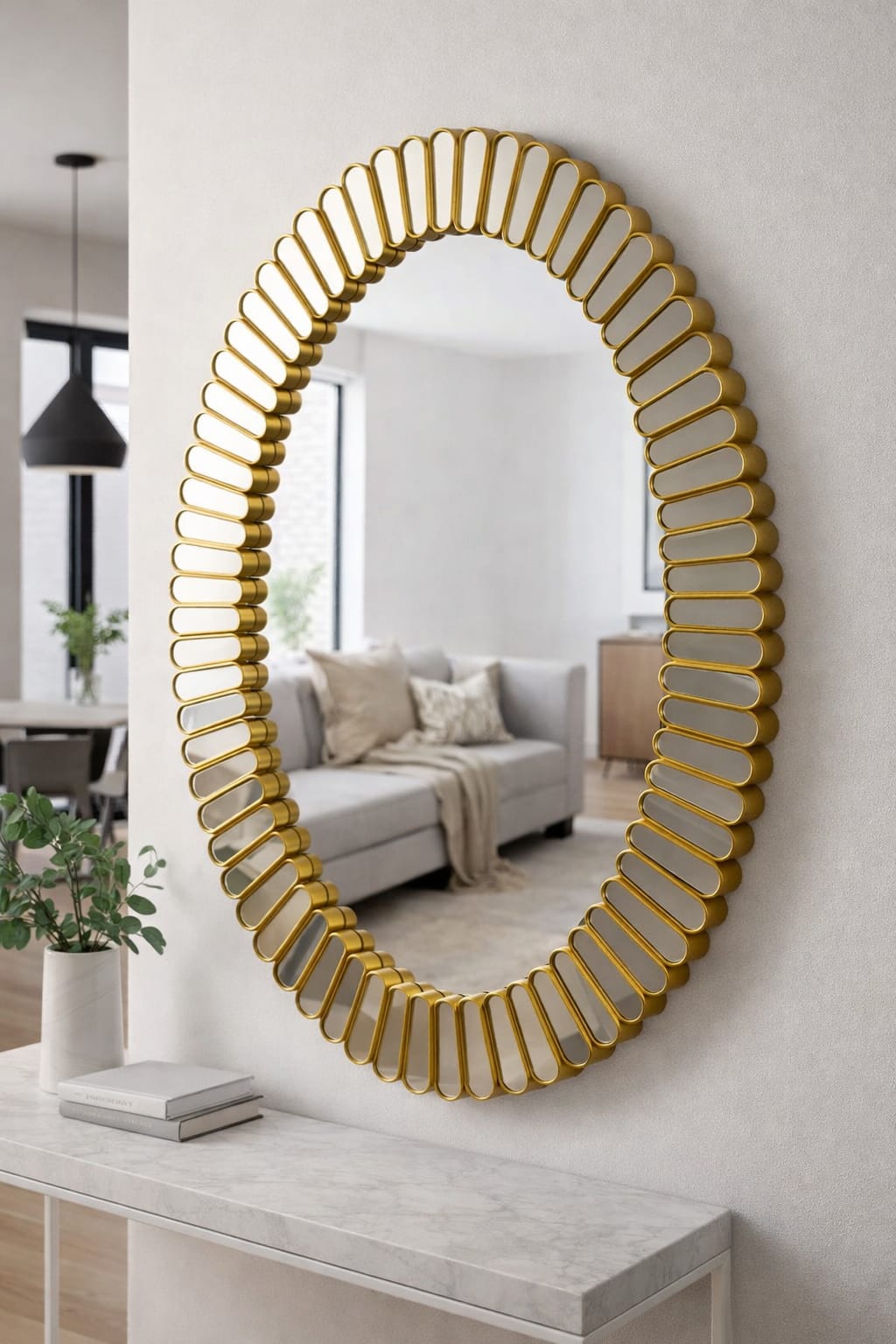 Sunburst Oval luxury wall décor mirror