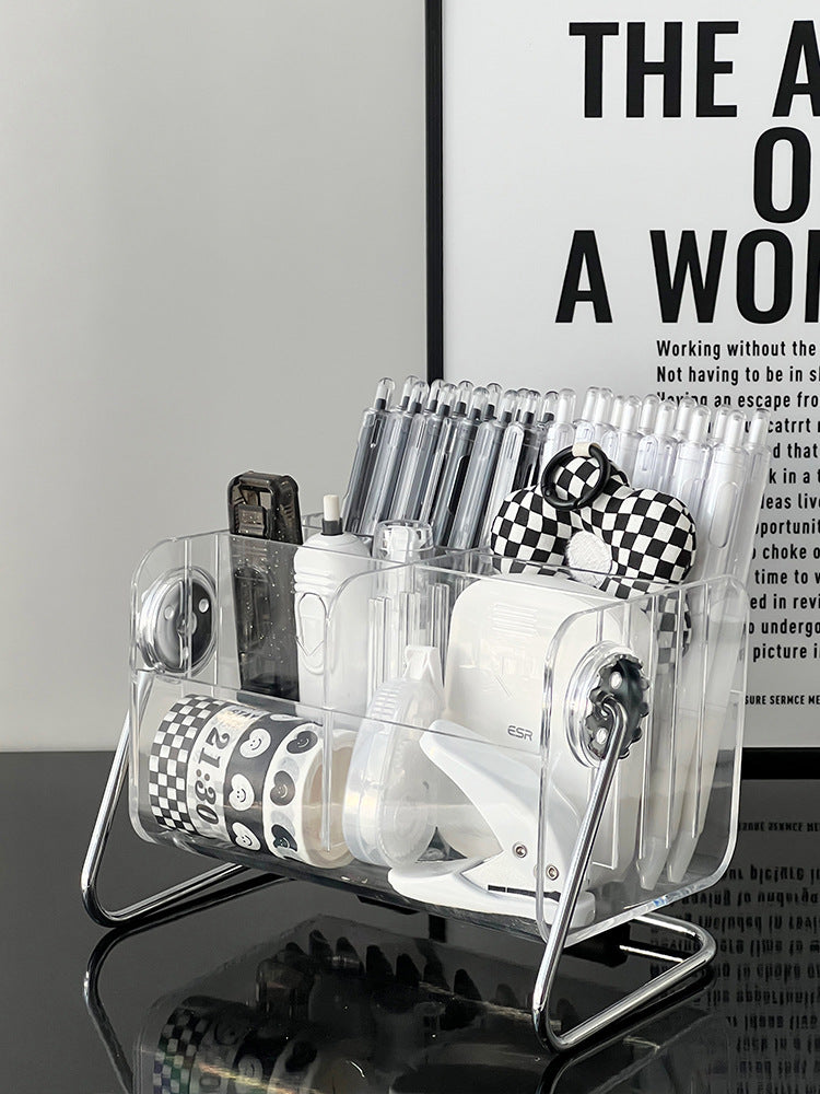 Transparent Acrylic Storage Box Rotating Stationery Storage Box