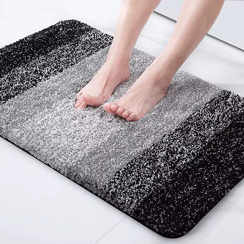 Shaggy Ultra Soft Water Absorbent Striped Bathroom Mat