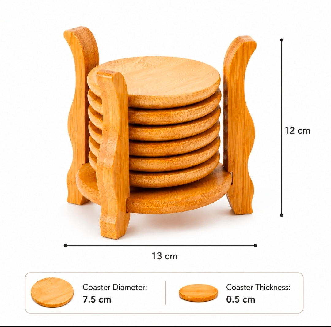 6pcs Creative Bamboo Coasters