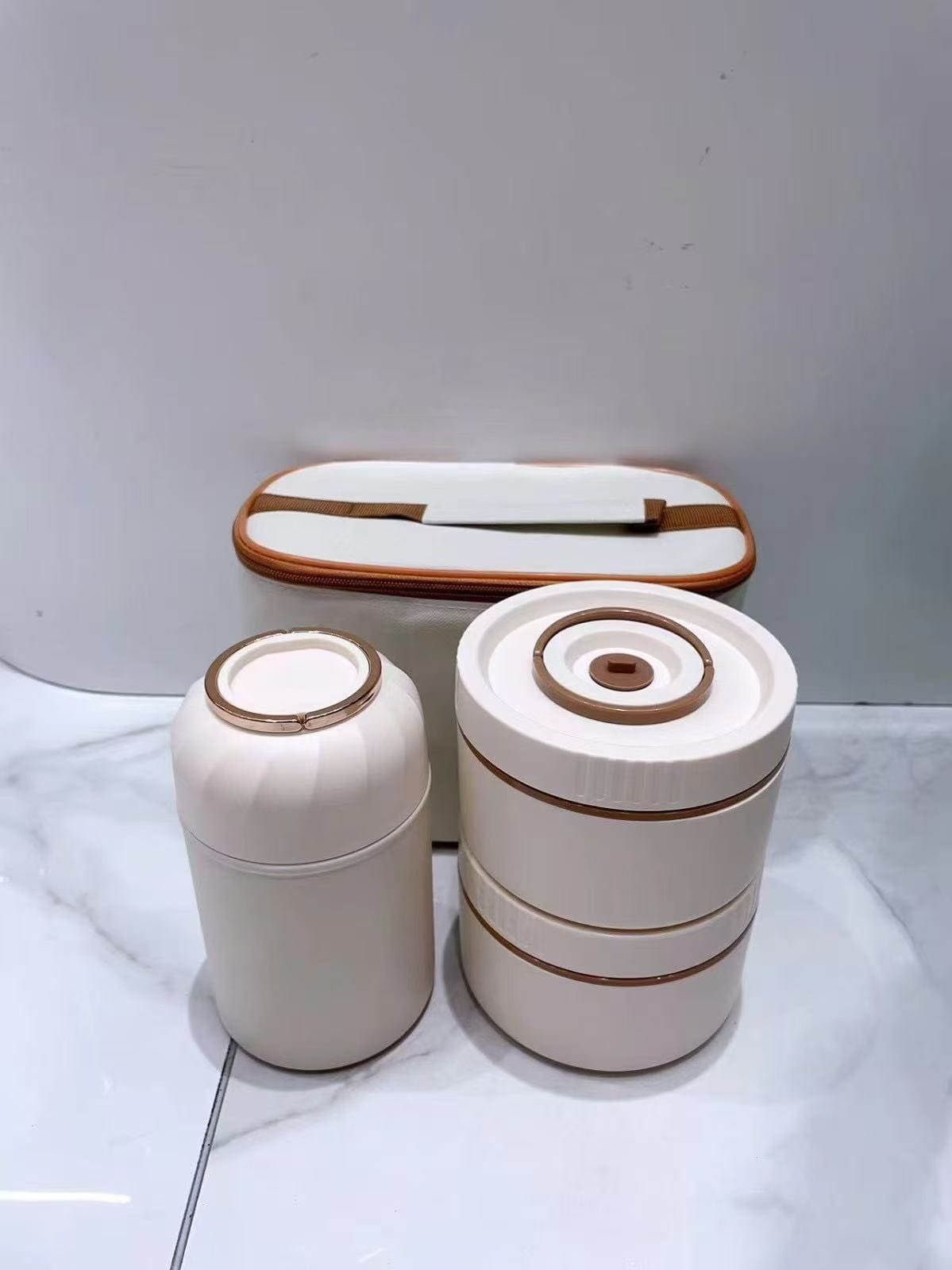 3-in-1 Thermal Lunch Box Set + Flask + Insulated Bag