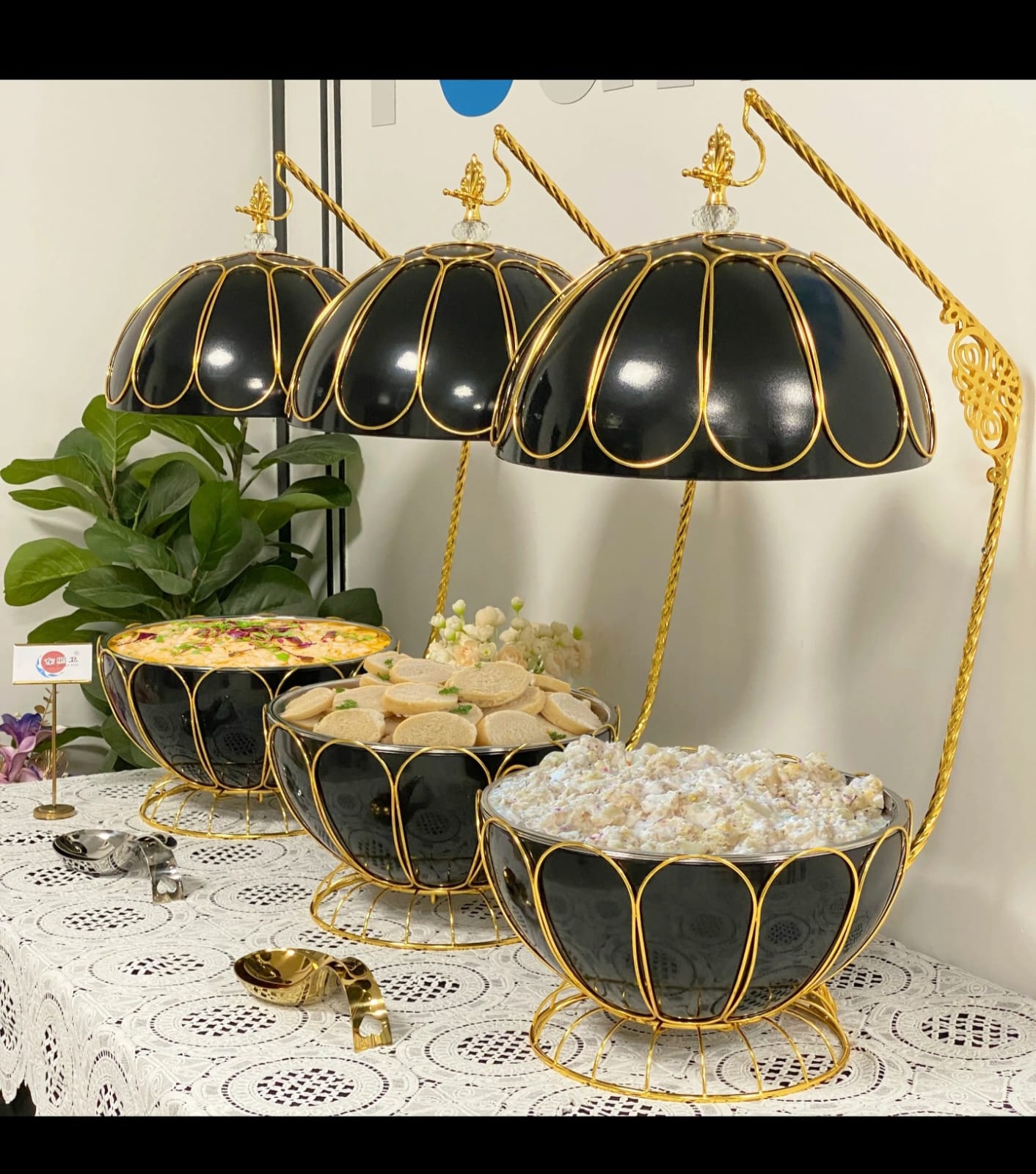 8ltr Egg Shaped Round Chaffing Dish Hanging Buffet Food warmer.