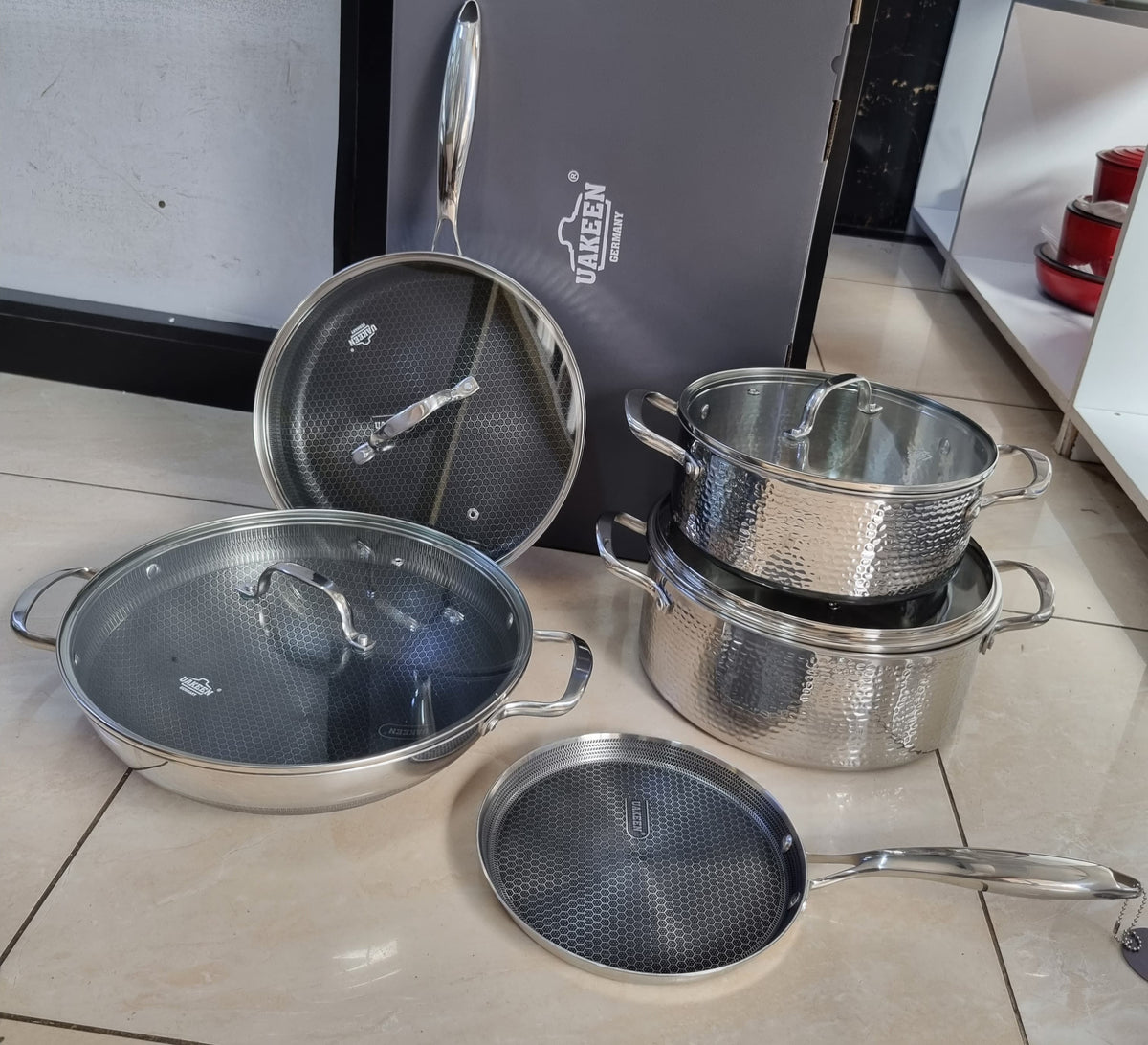 UAKEEN STAINLESS STEEL COOKWARE SET