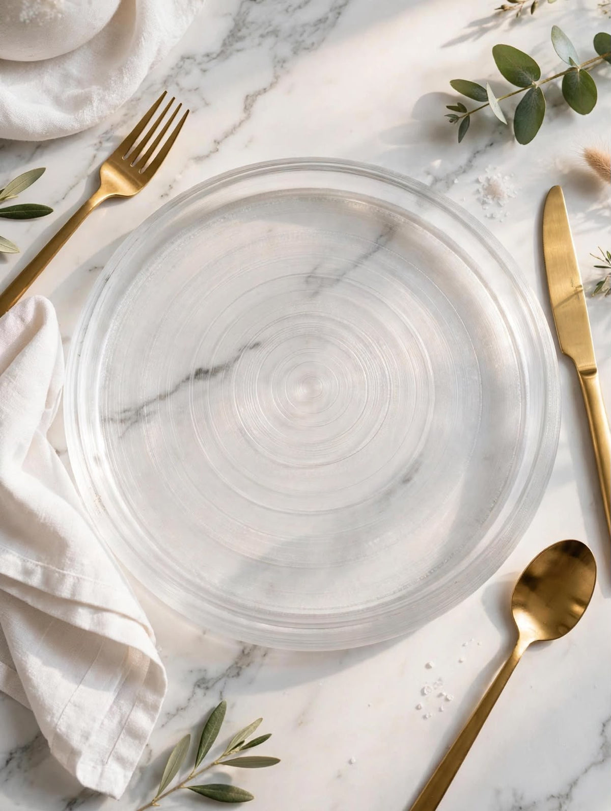 Hand crafted crystal hard glass plates