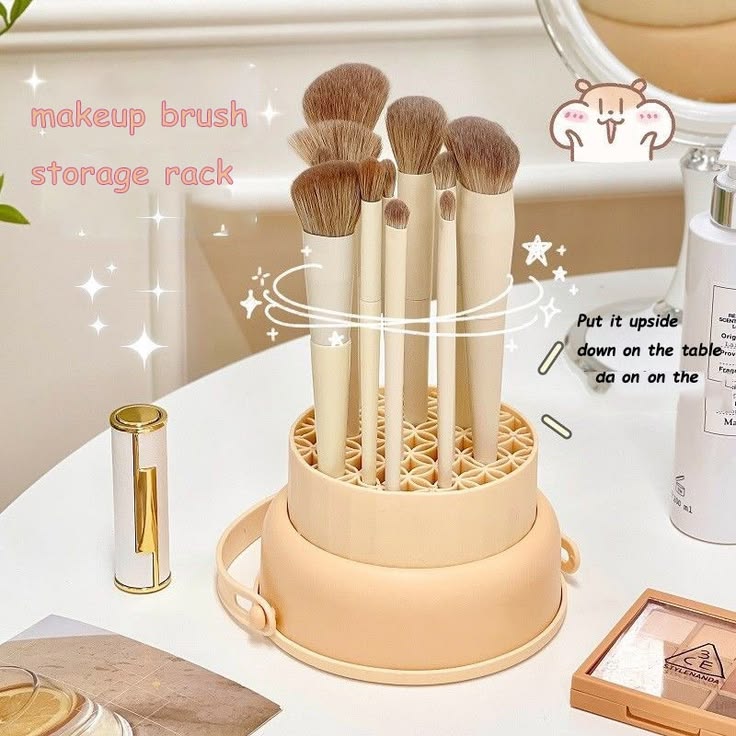 2 in 1 Silicone Makeup Brush Cleaning Bowl with Dryer on the other side