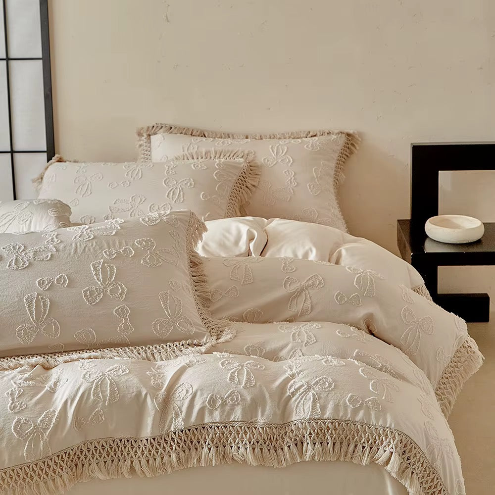 Bow Knot Floral Premium 4 pc duvet cover set