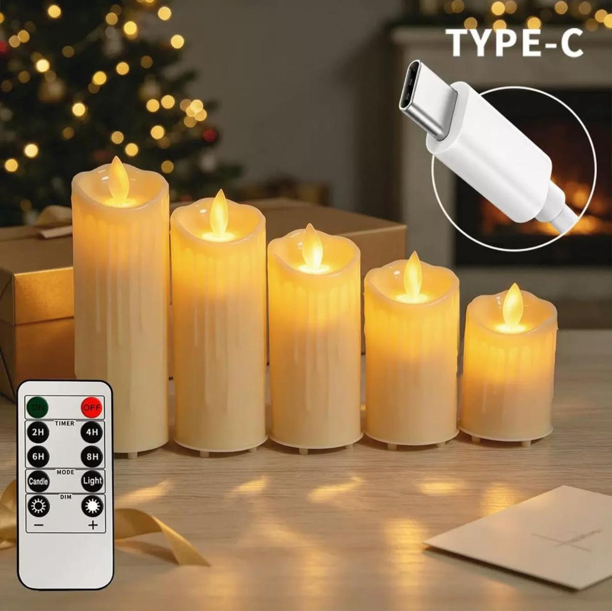 5 pcs set Dripping Wax Look LED Candles