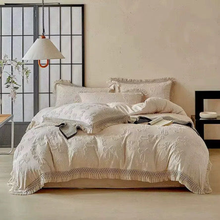 Bow Knot Floral Premium 4 pc duvet cover set