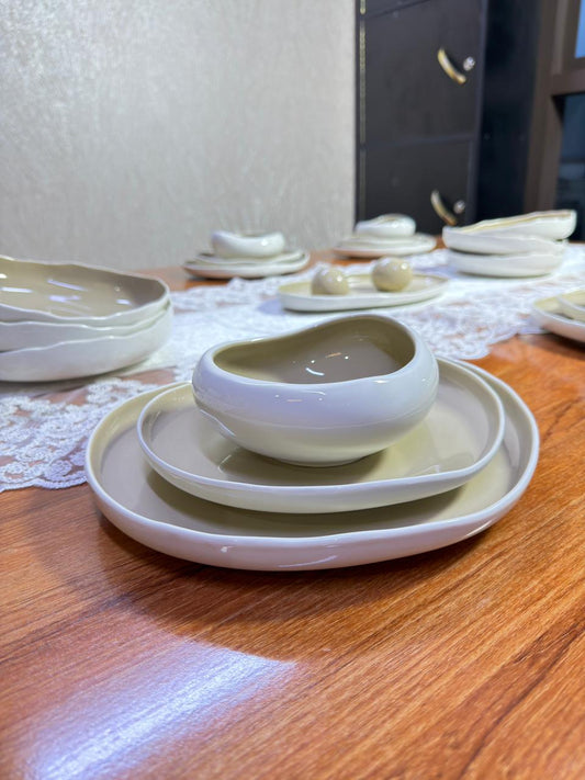 27pcs European Double Glaze Porcelain Dinner Set