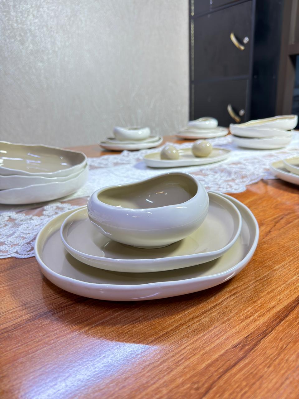 27pcs European Double Glaze Porcelain Dinner Set