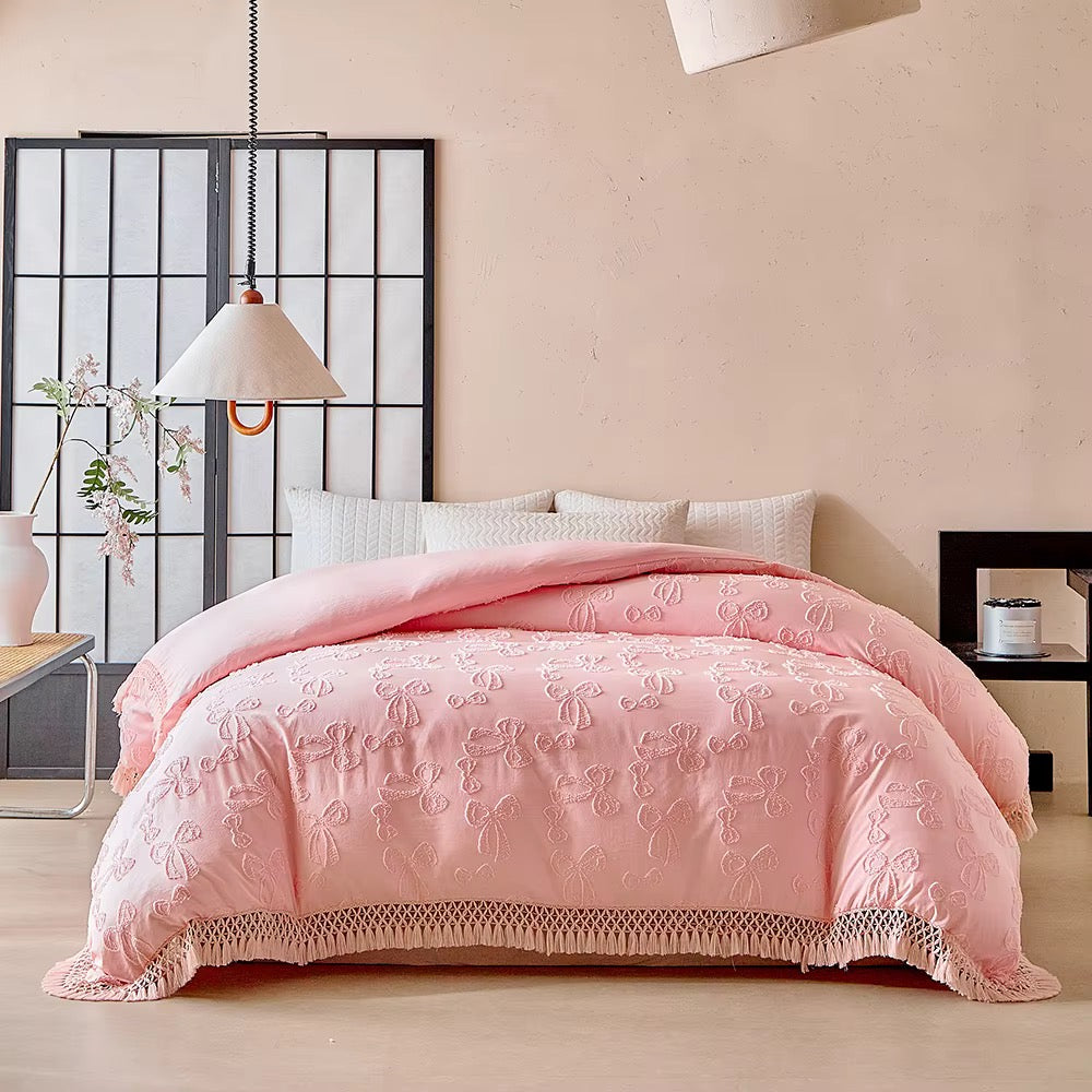 Bow Knot Floral Premium 4 pc duvet cover set