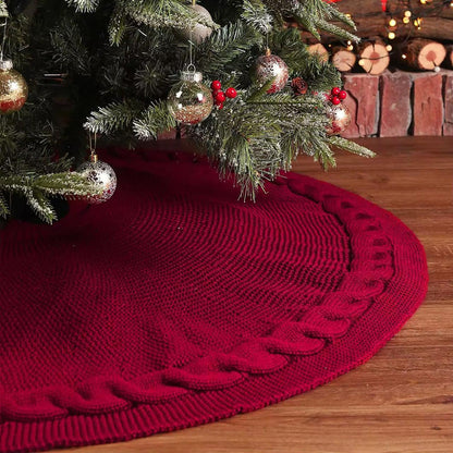 knitted Christmas tree skirt  (122cm diameter)