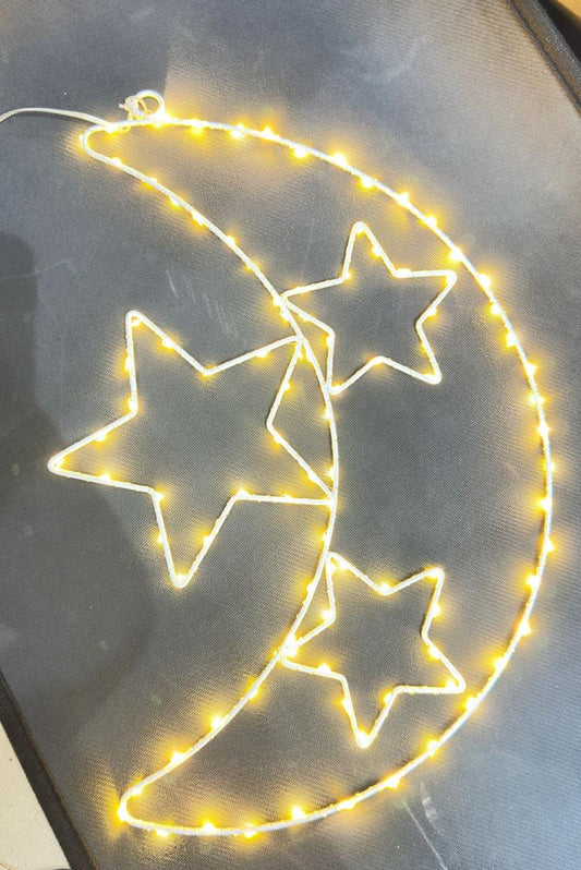 Crescent moon with 3 stars Christmas fairy  light  (42CM)