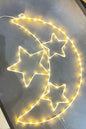 Crescent moon with 3 stars Christmas fairy  light  (42CM)