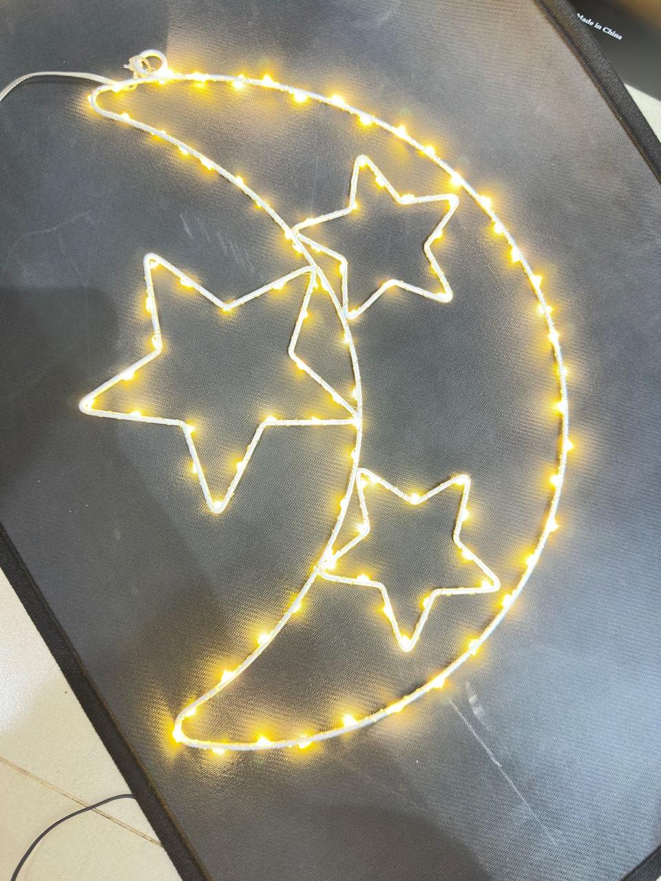 Crescent moon with 3 stars Christmas fairy  light  (42CM)