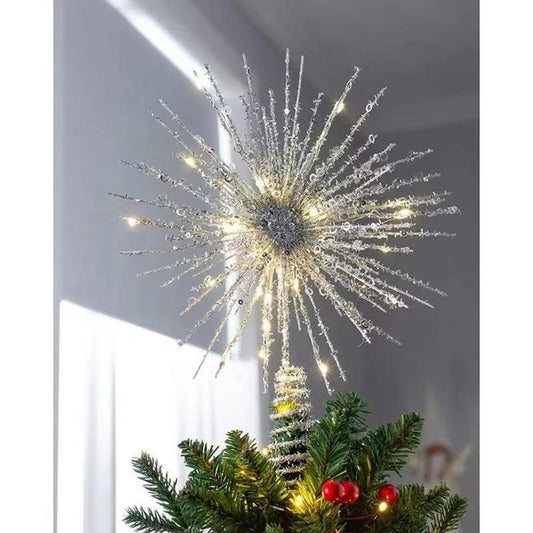 LED CRYSTAL TREE TOPPER  WITH LIGHT   BATTERY POWERED