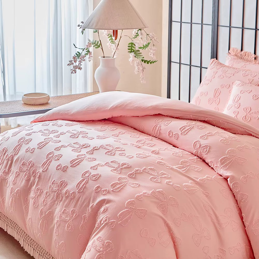 Bow Knot Floral Premium 4 pc duvet cover set