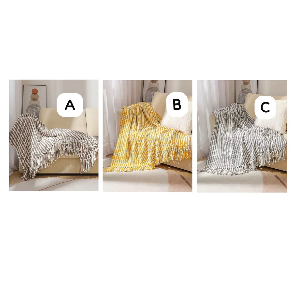 Boho embroidered throw blanket