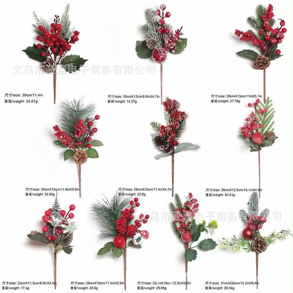 ✨ Artificial Christmas Berry & Pine Branch Picks 🎄
