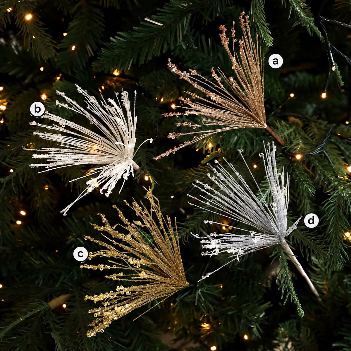 ✨ Glitter Firework Christmas Tree Picks / sequins