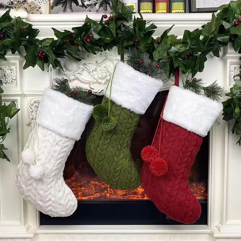 Knit Christmas fireplace socks