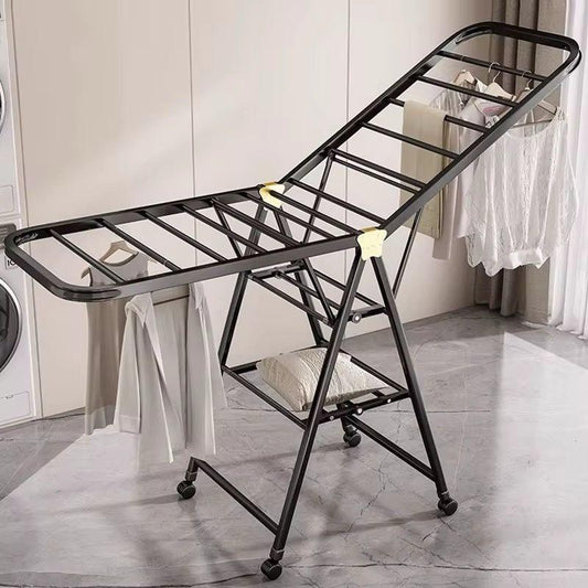 Black Movable Outdoor clothes Drying Rack with wheels