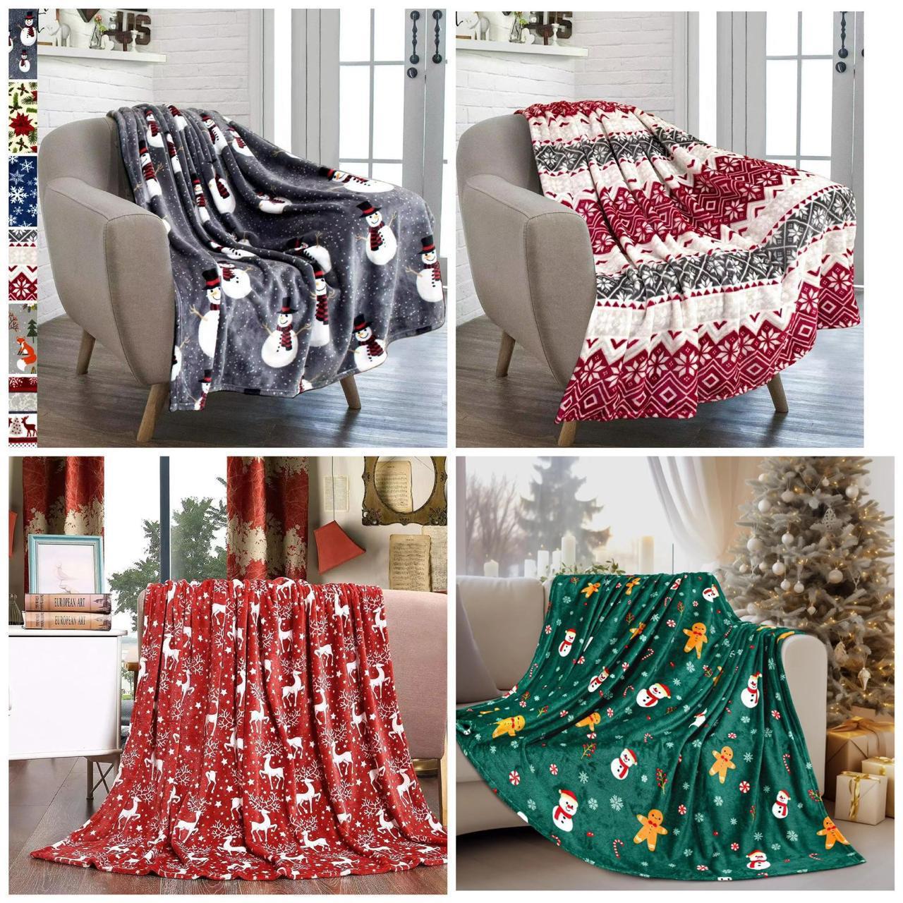 Premium Christmas Sherpa Fleece Throw Blanket