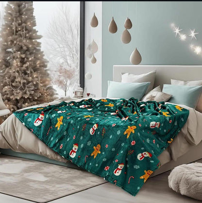 Premium Christmas Sherpa Fleece Throw Blanket