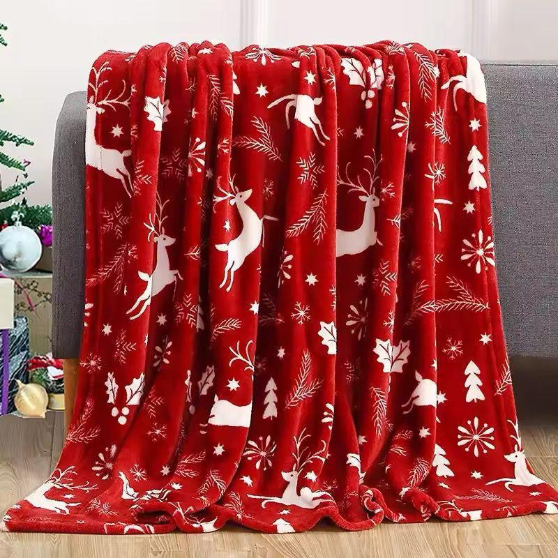 Premium Christmas Sherpa Fleece Throw Blanket