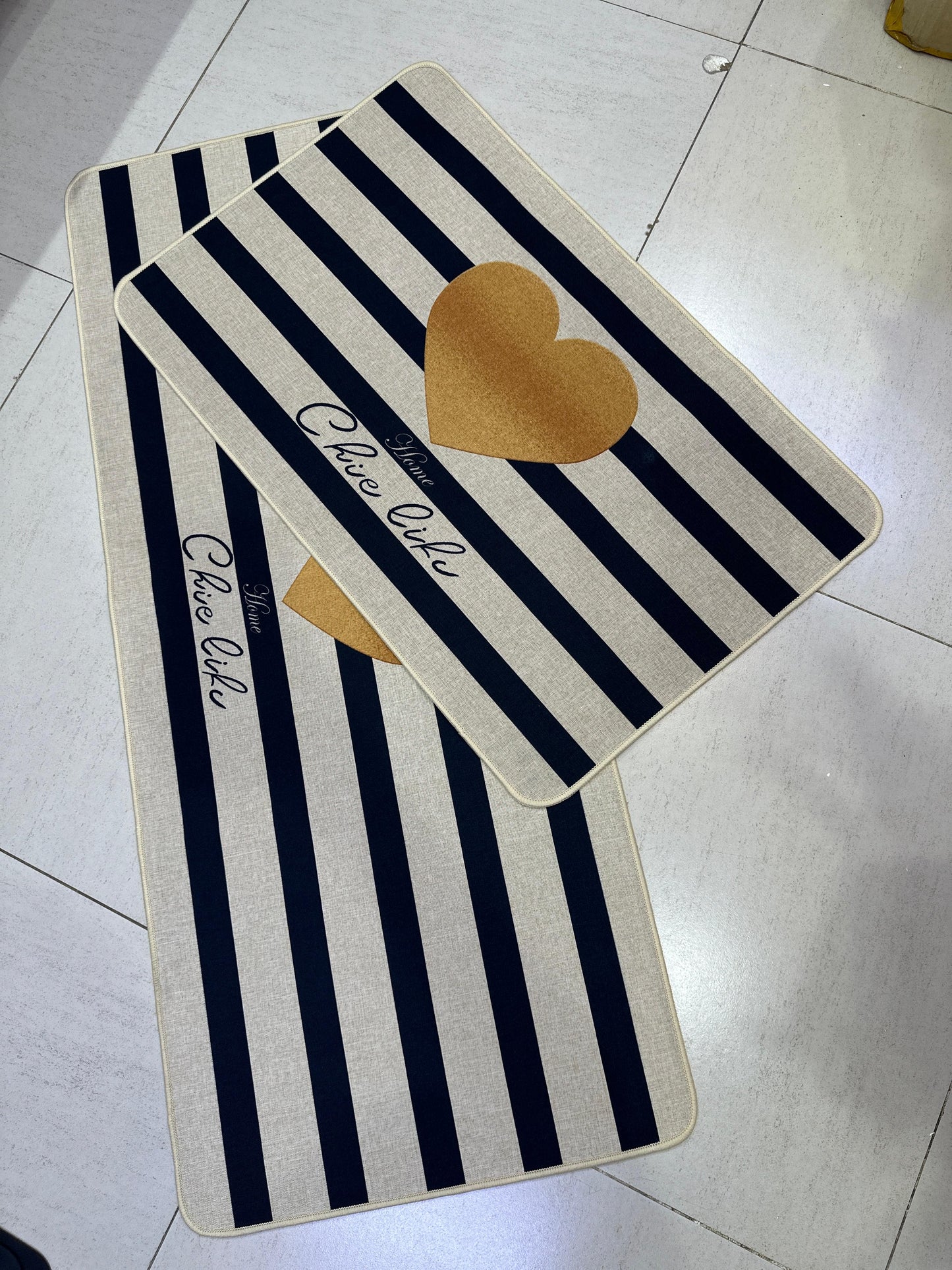 High Quality 2PC Rubber Kitchen Mats (Sripped)