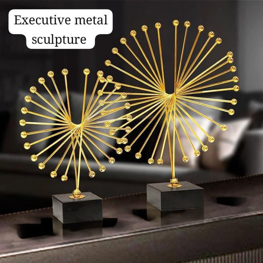 Executive Metal Abstract Spiked Sculpture Symbol of Leadership & Prosperity