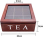 9 Grid Bamboo Tea Bag Organizer