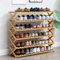 Tier Foldable Bamboo Shoe Rack