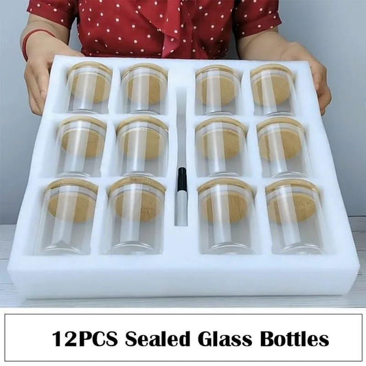 Round Glass Jars Set