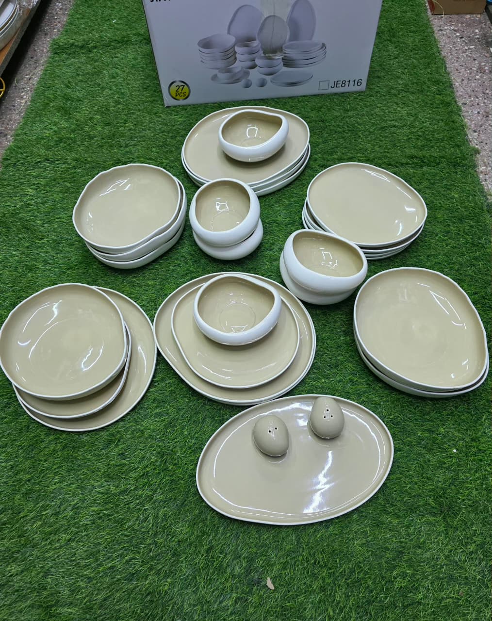 27pcs European Double Glaze Porcelain Dinner Set