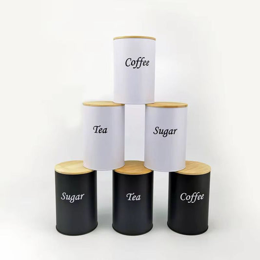 3 Pcs Set Airtight Canister with Bamboo Lid