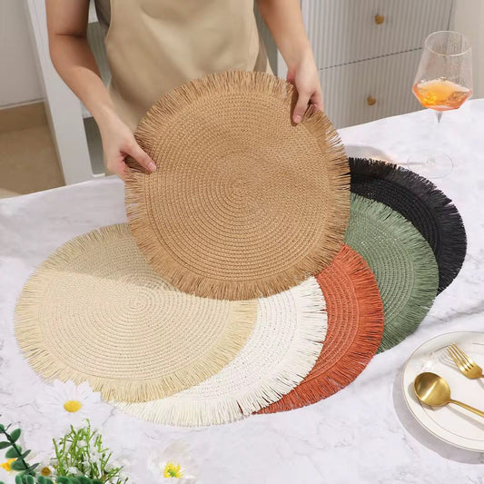 6 Pcs Set Nordic Tassel Woven Table Mat