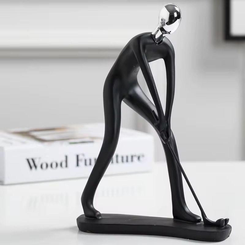 Stand Golf Sculpture Ceramic Decor Piece