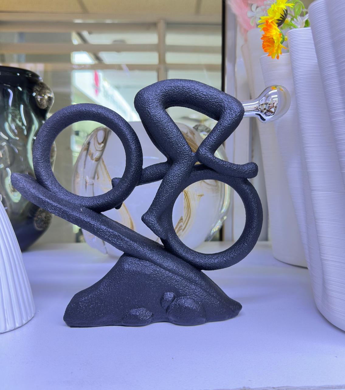 Downhill Bicycle Sculpture Ceramic Decor Piece