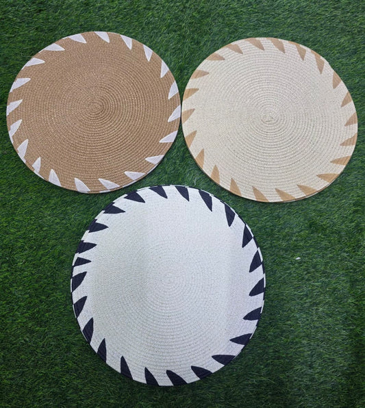 6pcs Round Elegant Braided Table Mats