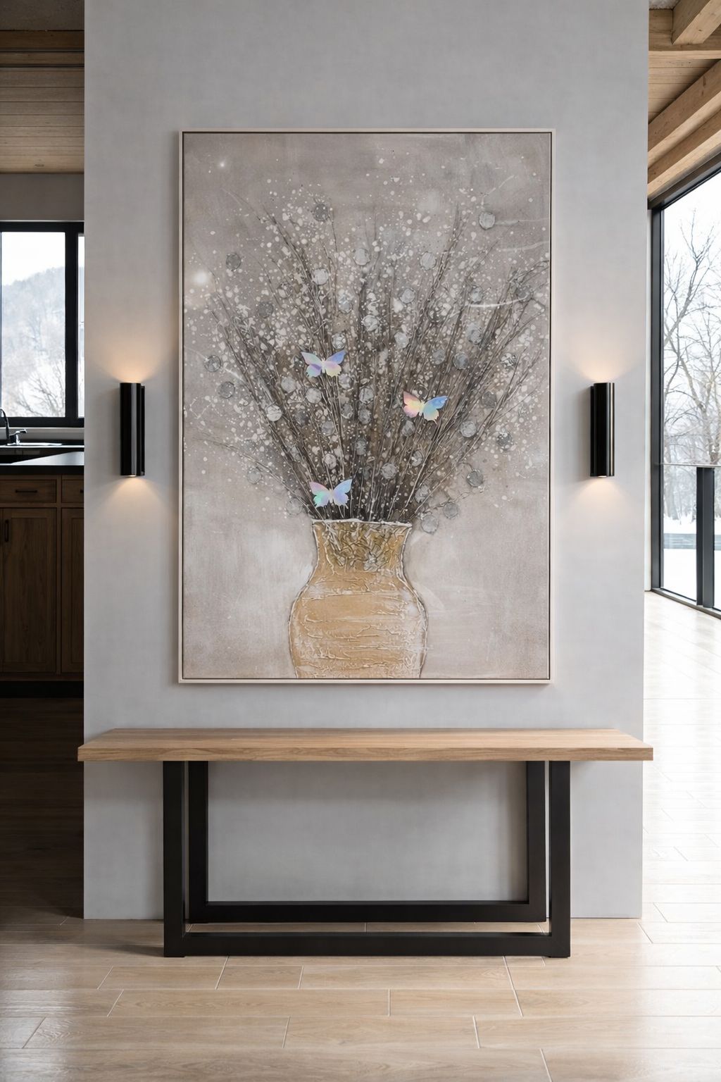 Handcrafted Vase Floral Artwork
