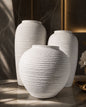 3pcs White Spiral Textured Vase Set