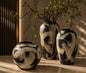3pcs Artistic Black & White Vase Set