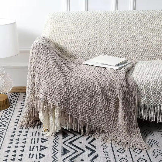 Throw Blanket with Tassels