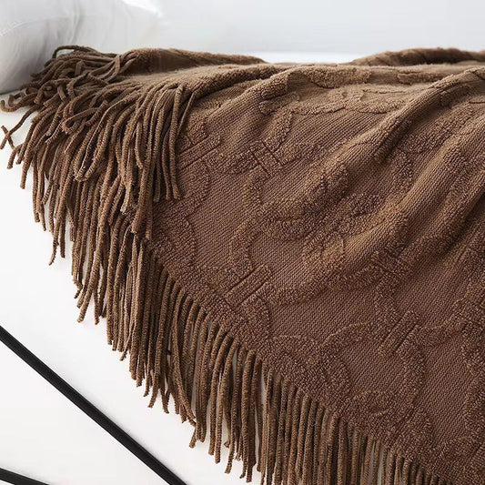 Throw Blanket with Tassels