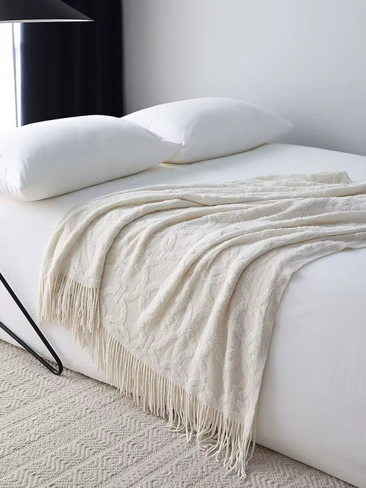 Throw Blanket with Tassels