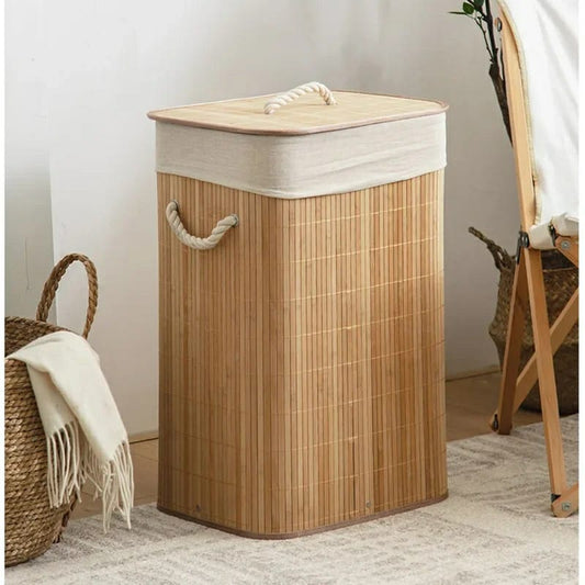 FOLDABLE BAMBOO LAUNDRY BASKET